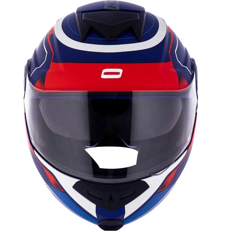Capacete Norisk Route FF345 Articulado Speedmax Azul/Branco/Vermelho Fosco
