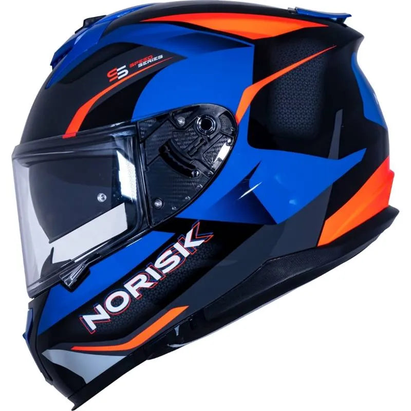Capacete Norisk Strada Drive Azul/Laranja/Cinza