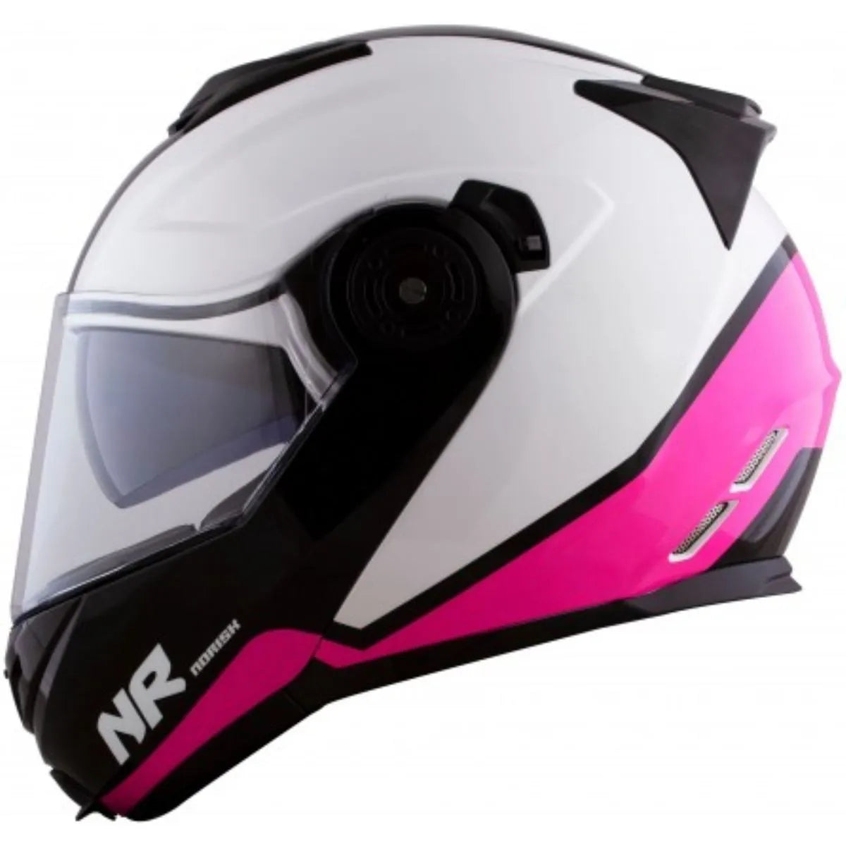 Capacete Norisk Route FF345 Articulado Chance - Branco/Rosa/Preto