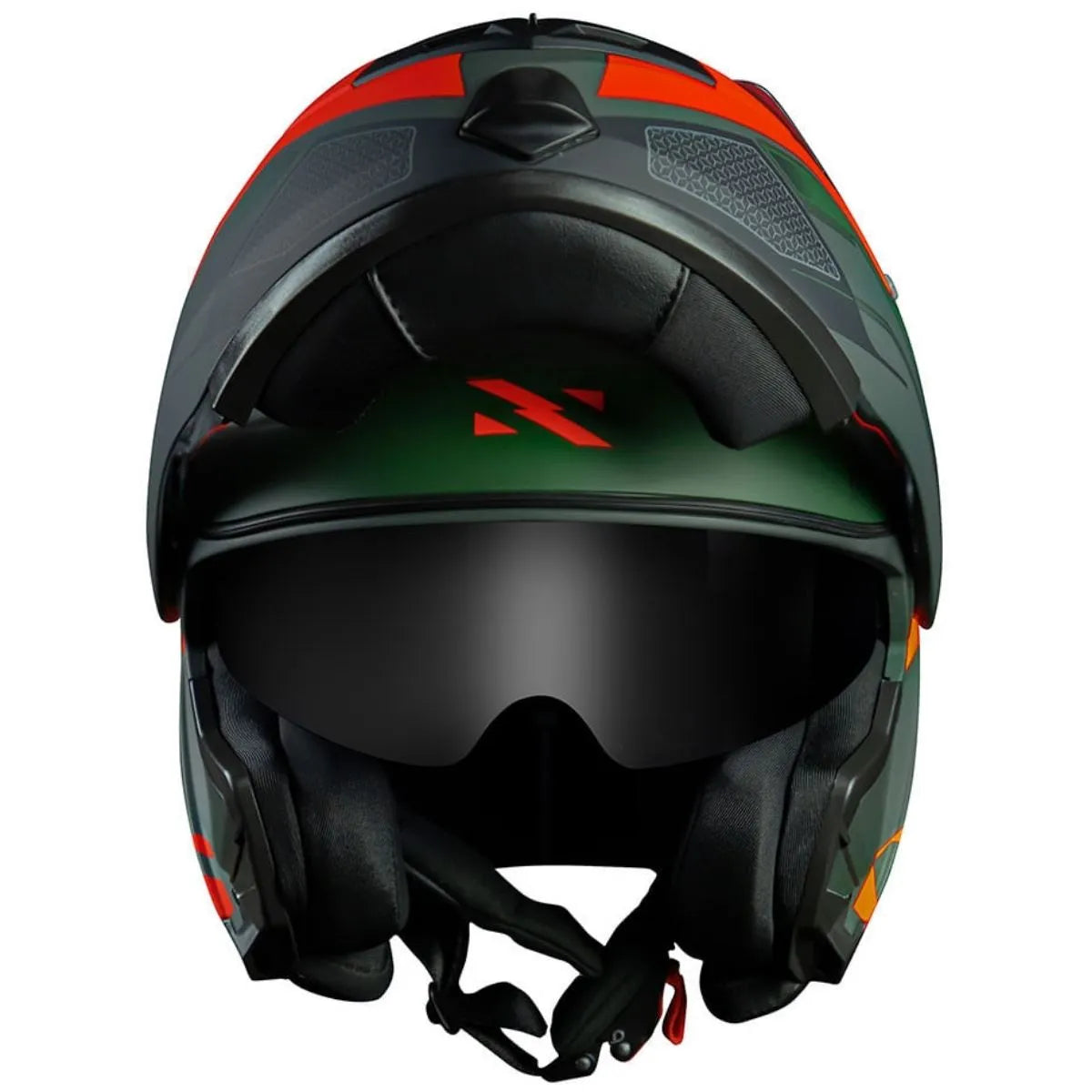 Capacete Norisk Route FF345 Articulado Speedmax Verde/Laranja Fosco