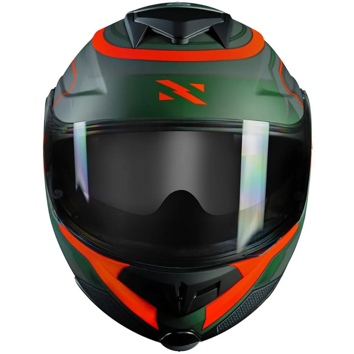 Capacete Norisk Route FF345 Articulado Speedmax Verde/Laranja Fosco