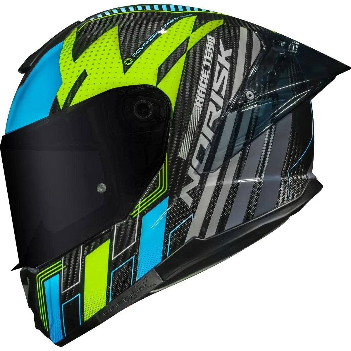Capacete Norisk Carbon R Team - Amarelo/Azul