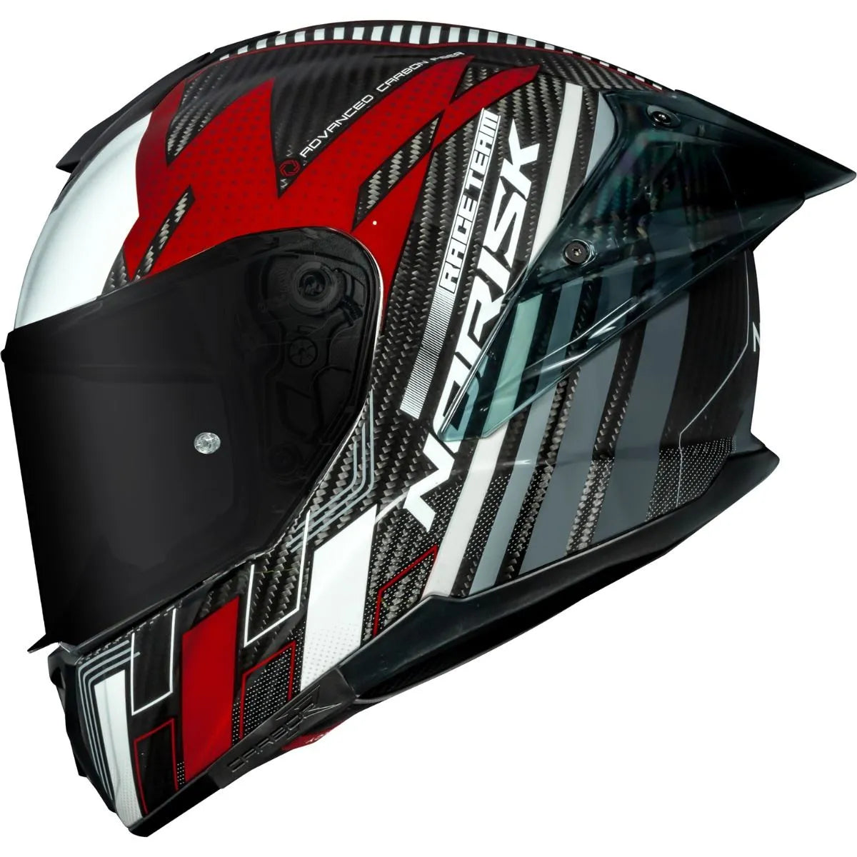Capacete Norisk Carbon R Team - Vermelho/Branco