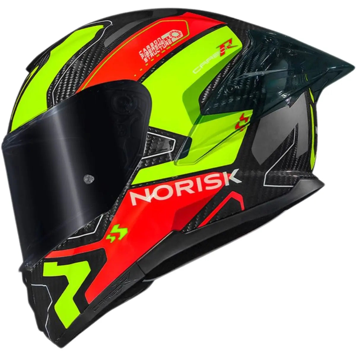 Capacete Norisk Carbon R Rider - Laranja/Amarelo