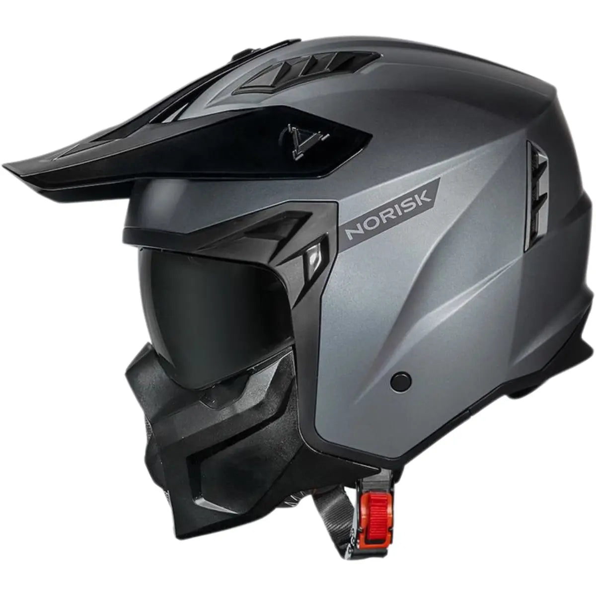 Imagem 1 de Capacete Norisk Darth 2 Monocolor - Cinza Titânio Fosco (4 em 1)