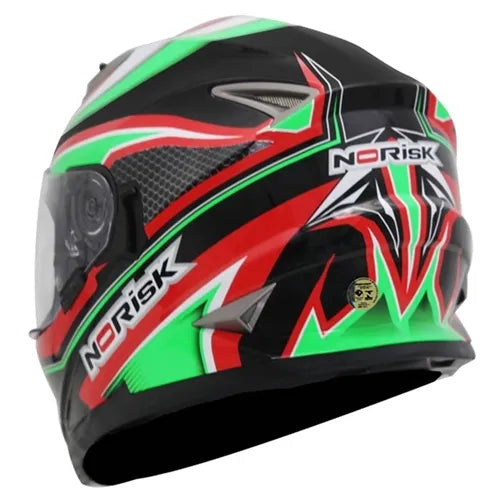 Capacete Norisk FF302 Freedom (Viseira Solar) Preto/Vermelho/Verde