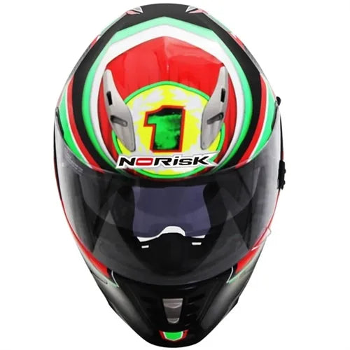 Capacete Norisk FF302 Freedom (Viseira Solar) Preto/Vermelho/Verde