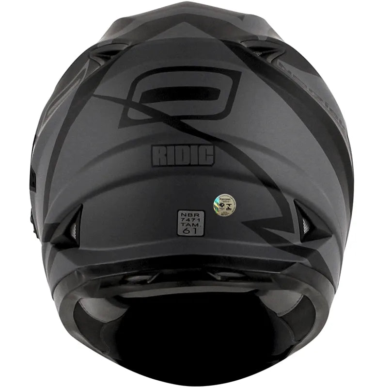 Capacete Norisk FF302 Ridic (Viseira Solar) Preto/Cinza Fosco