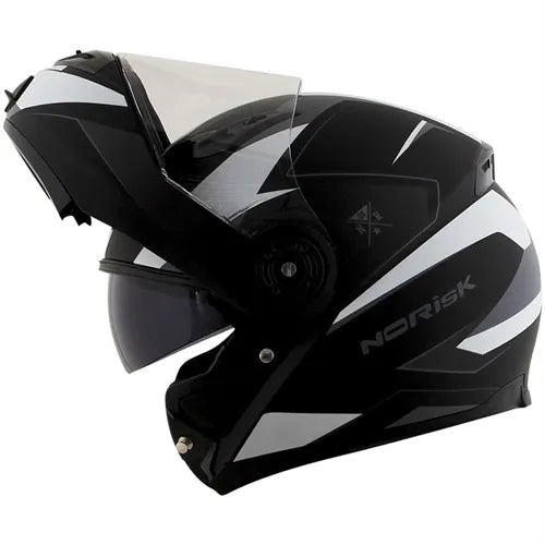 Capacete Norisk FF370 Articulado (ROBOCOP) Stripe Preto/Cinza Fosco