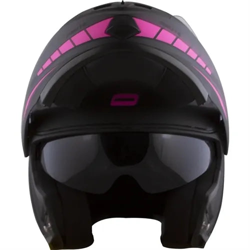 Capacete Norisk Route FF345 Articulado Motion Preto/Rosa Fosco