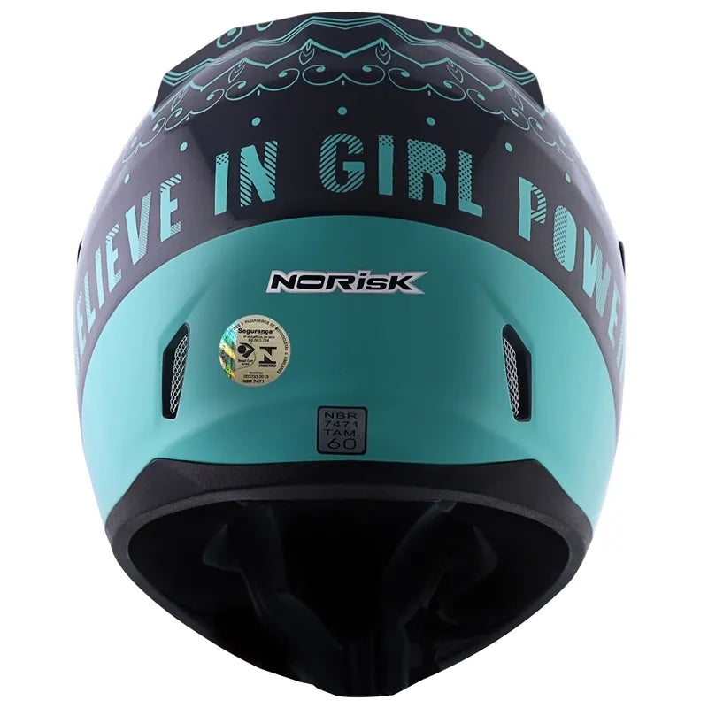 Capacete Norisk FF391 Girl Power Cinza/Azul
