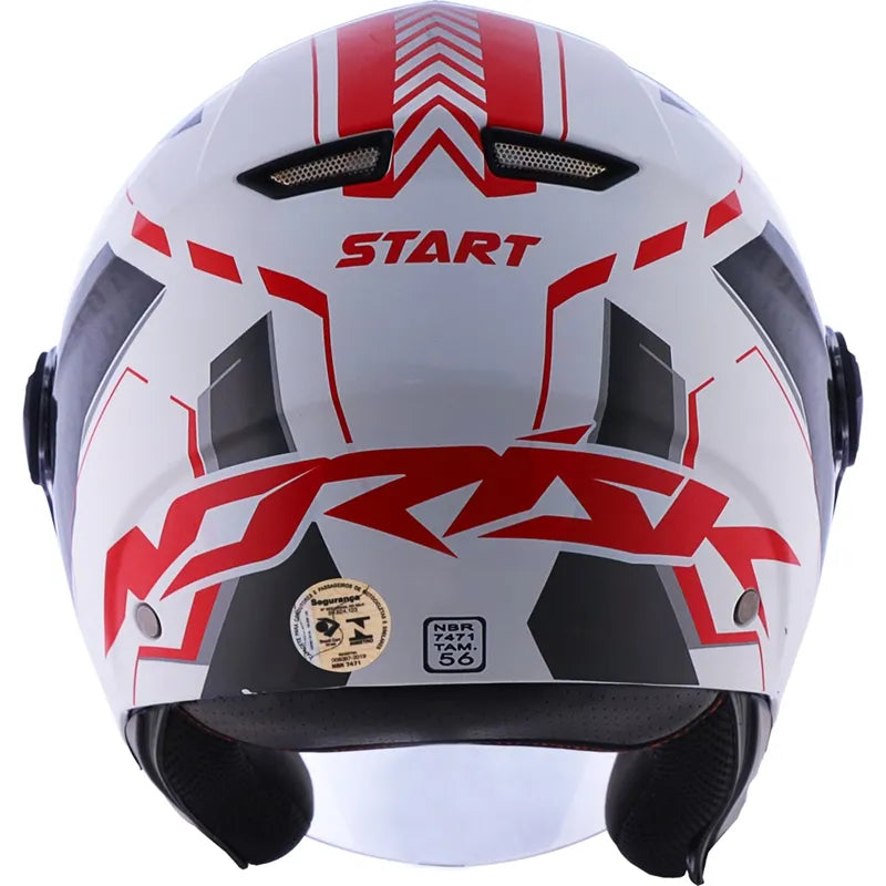 Capacete Norisk Orion Start (Aberto) Branco/Vermelho