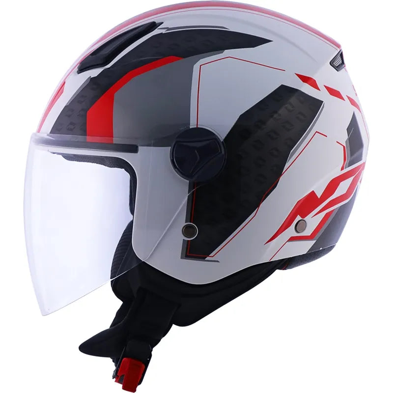 Capacete Norisk Orion Start (Aberto) Branco/Vermelho