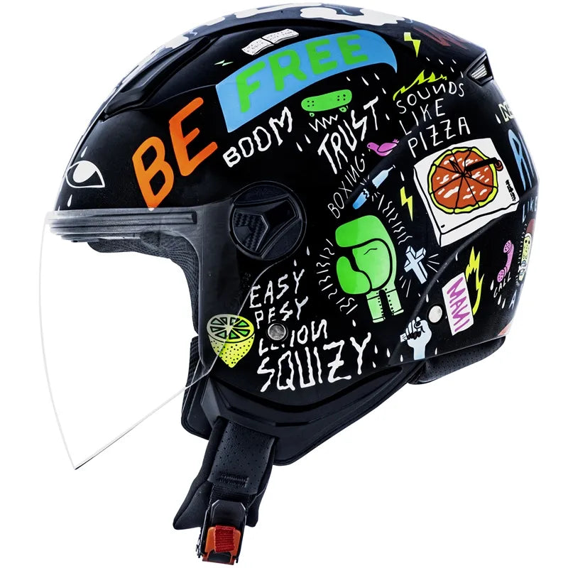 Capacete Norisk Orion Free (Aberto) Preto/Laranja