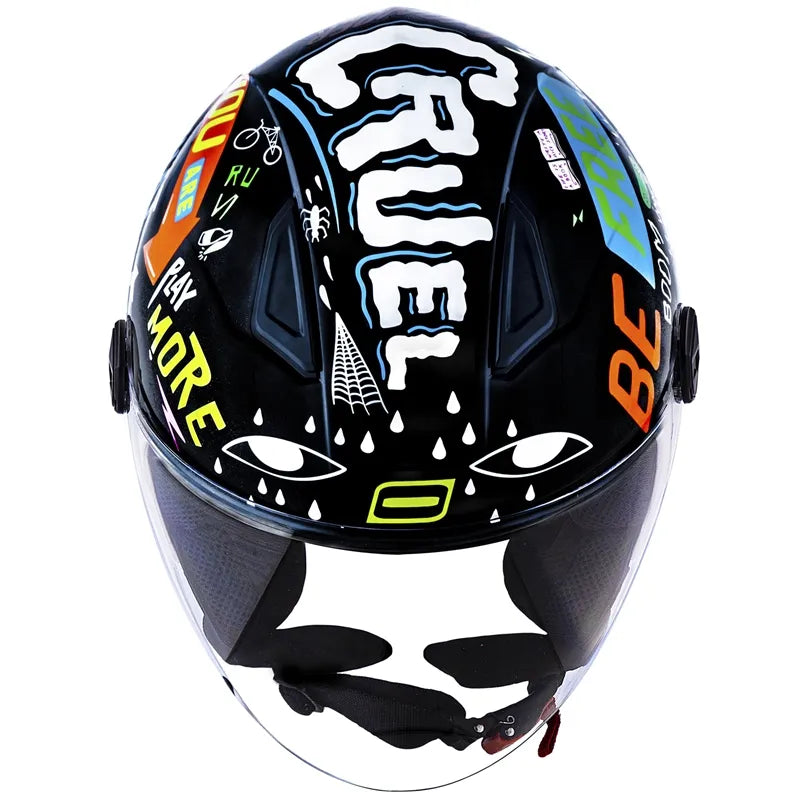Capacete Norisk Orion Free (Aberto) Preto/Laranja