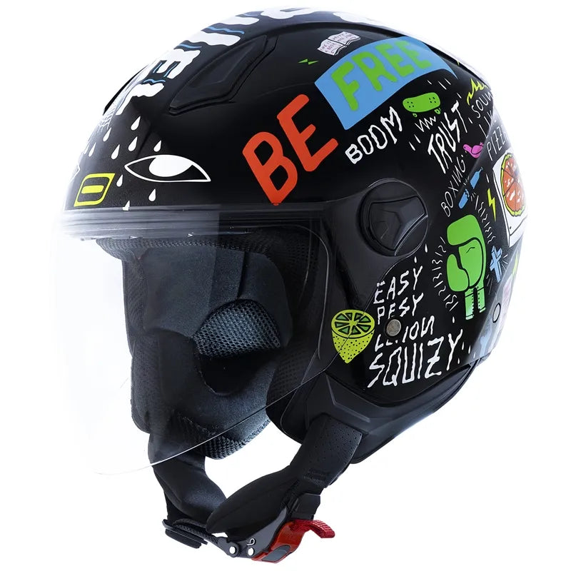 Capacete Norisk Orion Free (Aberto) Preto/Laranja