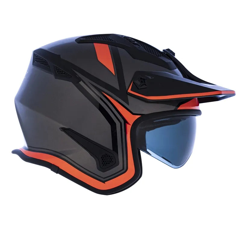 Capacete Norisk Darth Outline Titânio/Laranja (4 em 1)