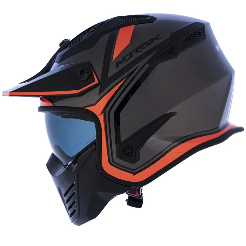 Capacete Norisk Darth Outline Titânio/Laranja (4 em 1)