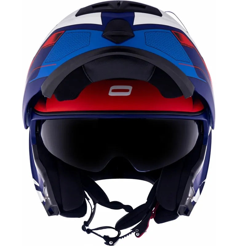 Capacete Norisk Route FF345 Articulado Speedmax Azul/Branco/Vermelho Fosco