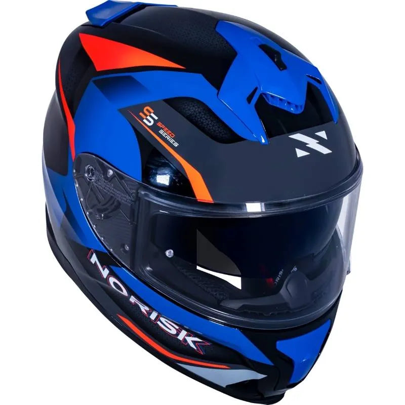 Capacete Norisk Strada Drive Azul/Laranja/Cinza
