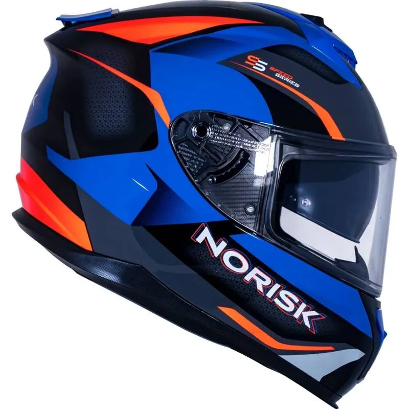 Capacete Norisk Strada Drive Azul/Laranja/Cinza