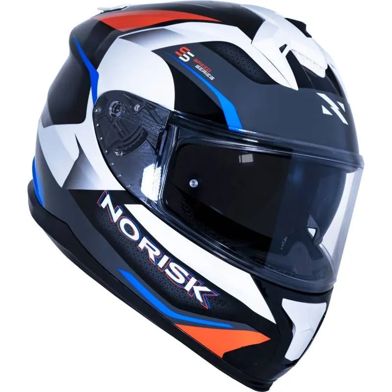 Capacete Norisk Strada Drive Branco/Azul/Vermelho