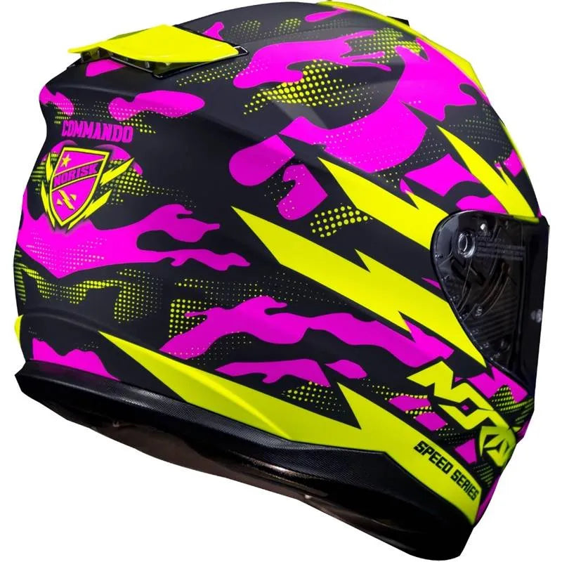 Capacete Norisk Strada Commando - Rosa/Amarelo Fosco