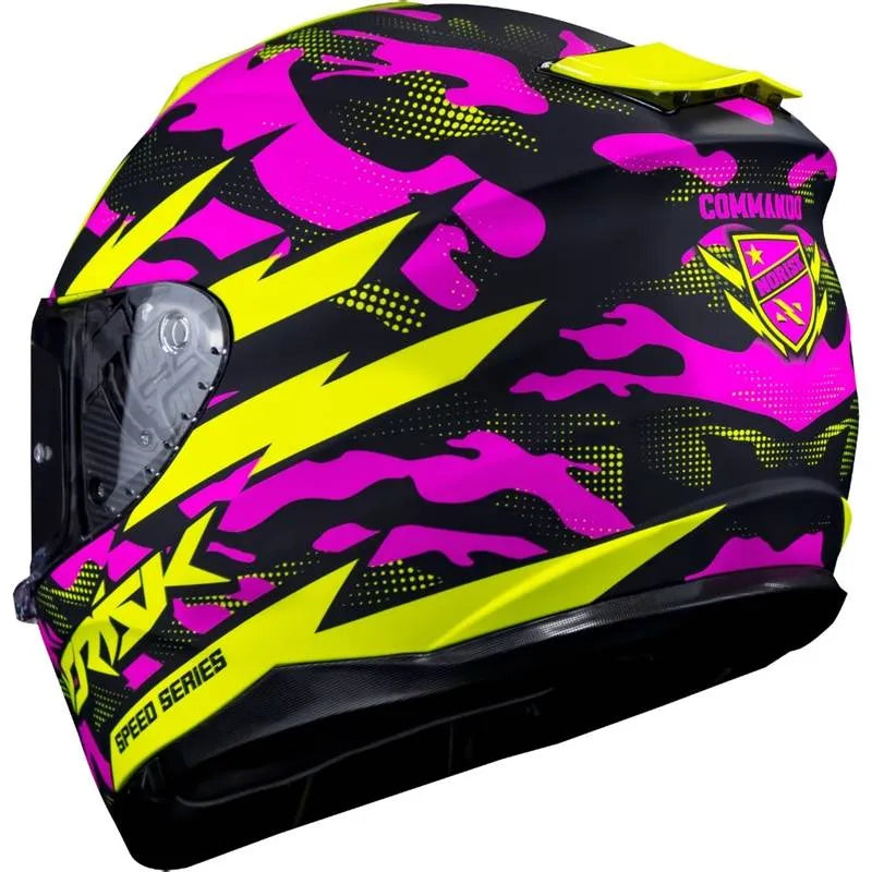 Capacete Norisk Strada Commando - Rosa/Amarelo Fosco