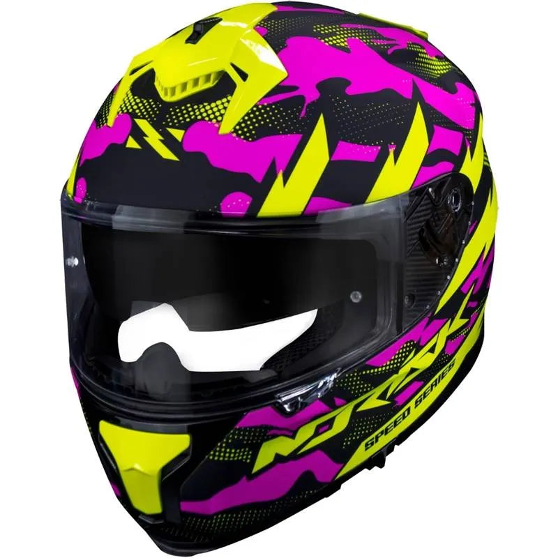 Capacete Norisk Strada Commando - Rosa/Amarelo Fosco