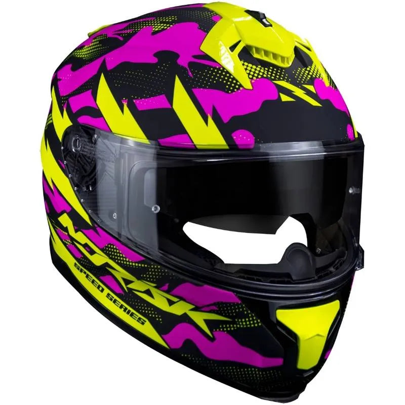 Capacete Norisk Strada Commando - Rosa/Amarelo Fosco