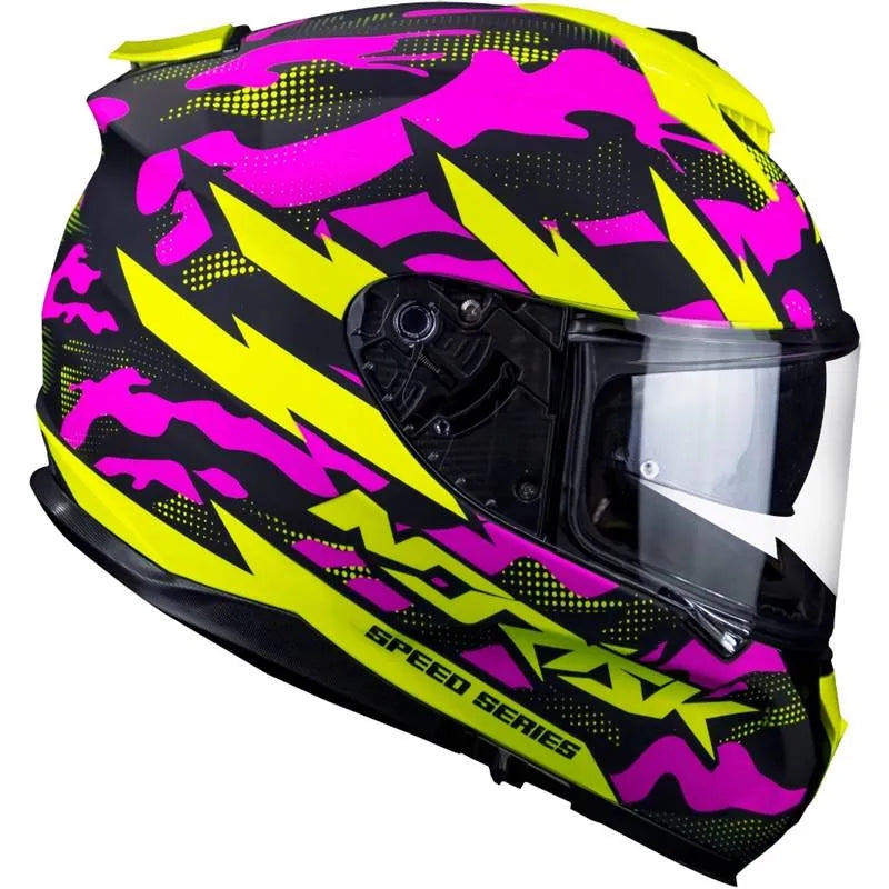 Capacete Norisk Strada Commando - Rosa/Amarelo Fosco
