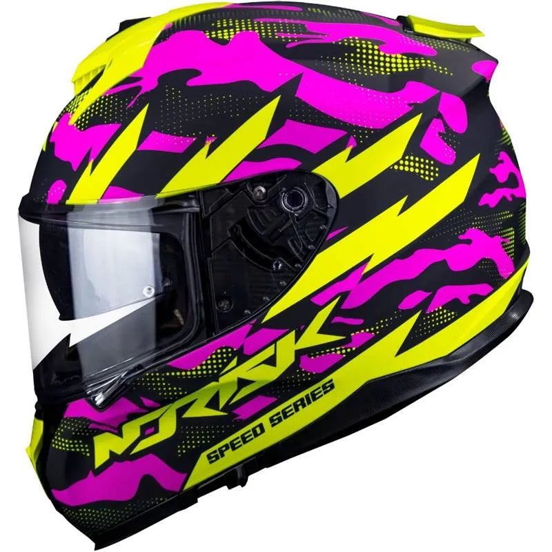 Capacete Norisk Strada Commando - Rosa/Amarelo Fosco