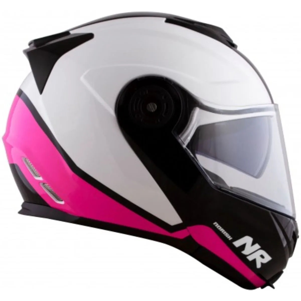 Capacete Norisk Route FF345 Articulado Chance - Branco/Rosa/Preto