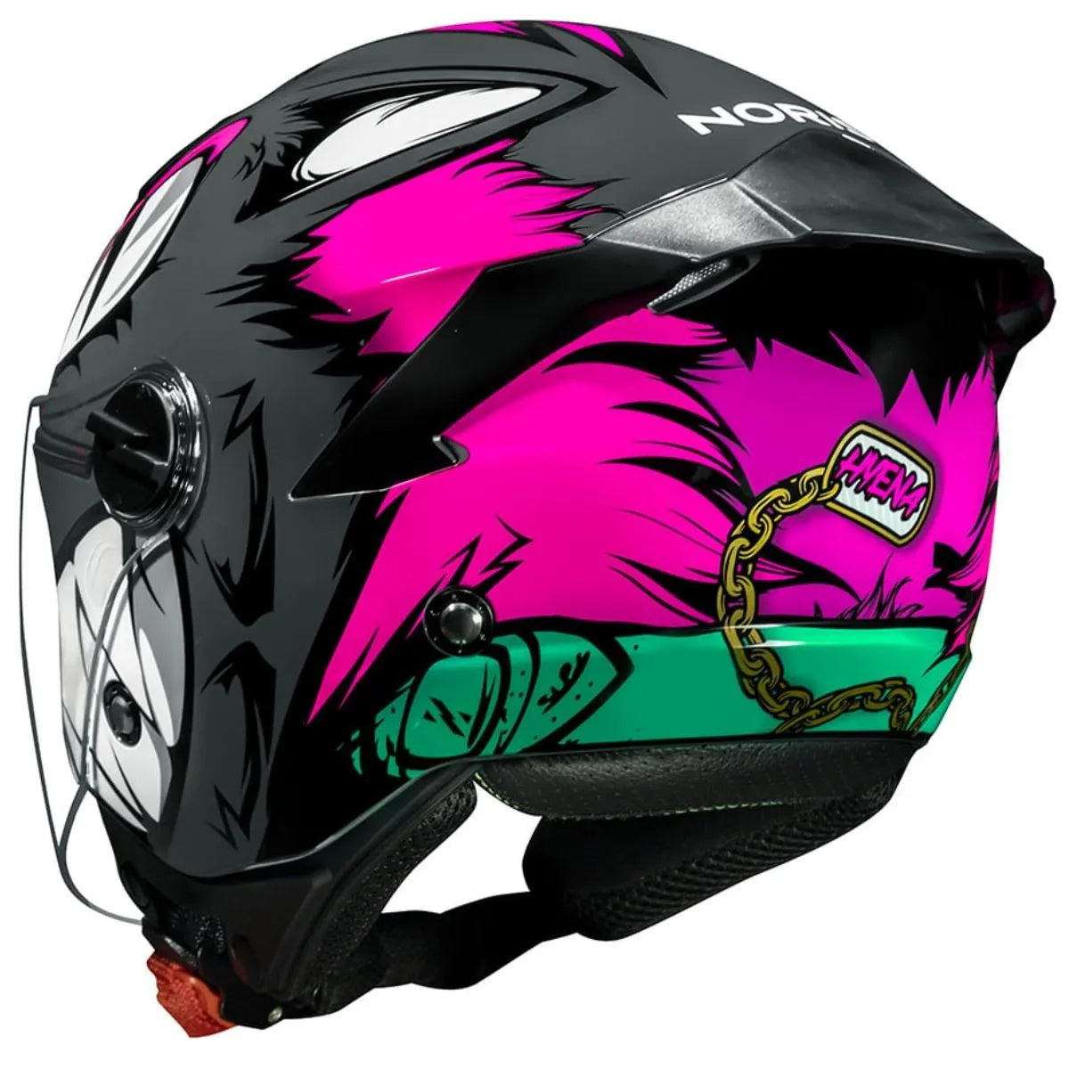 Capacete Norisk Neo Hyena (Aberto) Cinza/Rosa