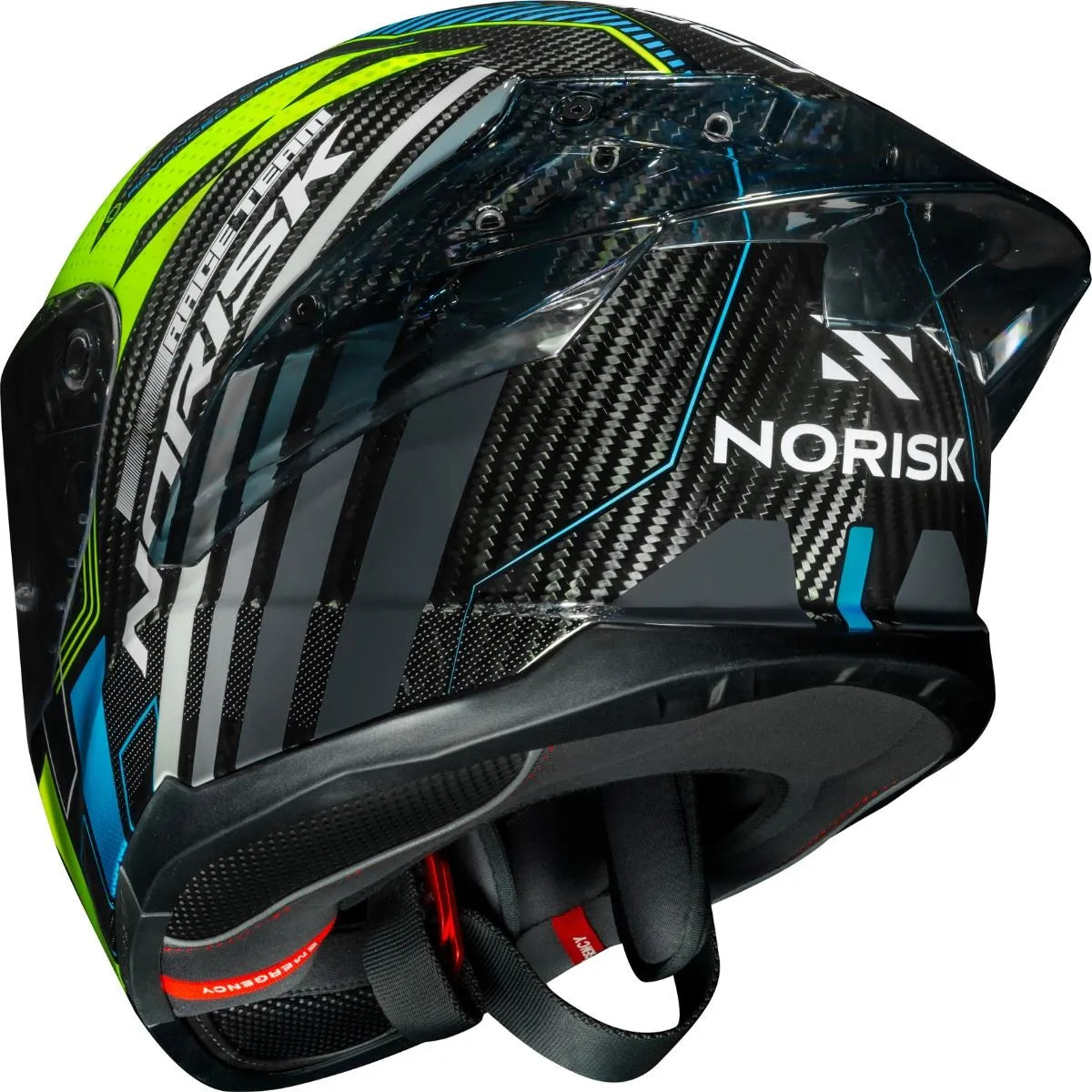 Capacete Norisk Carbon R Team - Amarelo/Azul