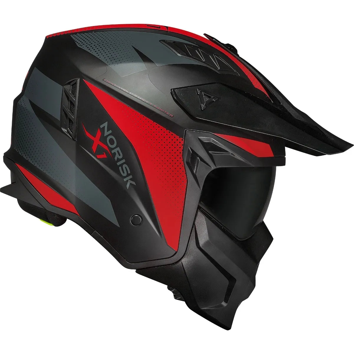 Capacete Norisk Darth 2 X1 - Preto/Vermelho Fosco (4 em 1)