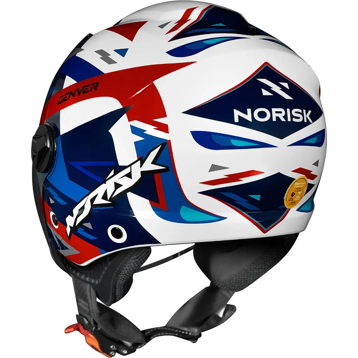 Capacete Norisk Orion SV Denver (Aberto) - Azul/Vermelho