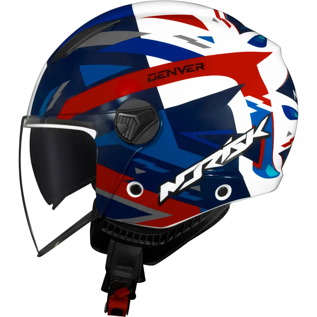 Capacete Norisk Orion SV Denver (Aberto) - Azul/Vermelho