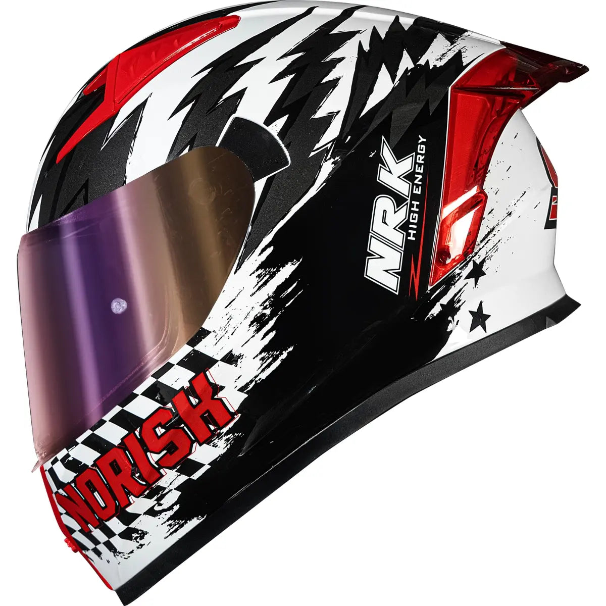 Imagem 2 de Capacete Norisk Flow Daytona - Branco/Vermelho