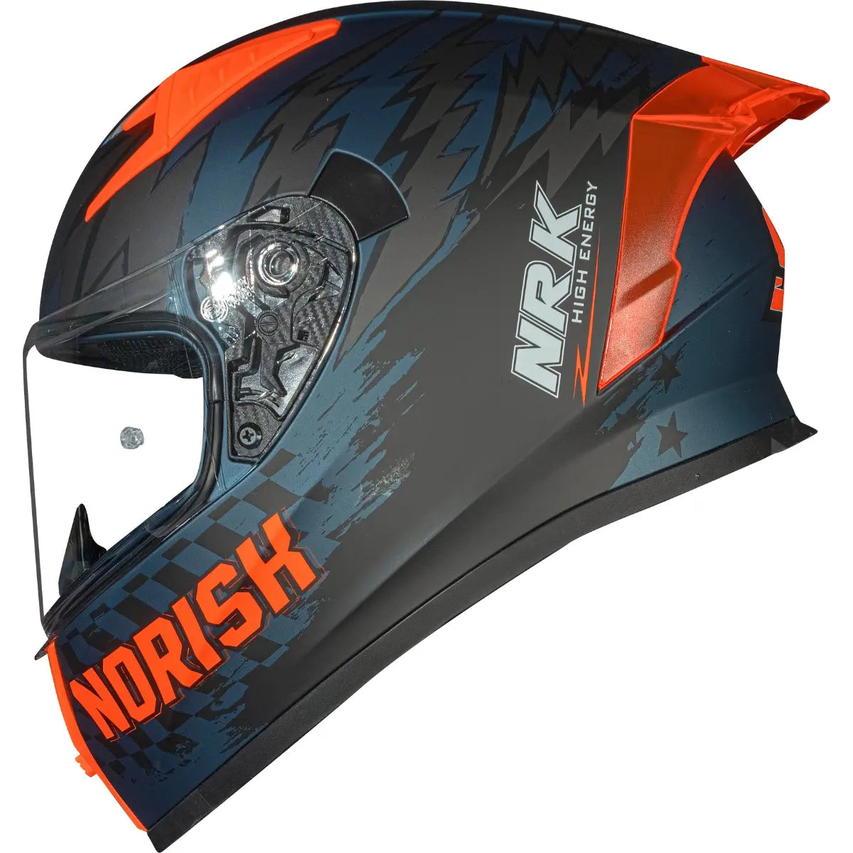 Imagem 1 de Capacete Norisk Flow Daytona - Azul/Laranja Fosco