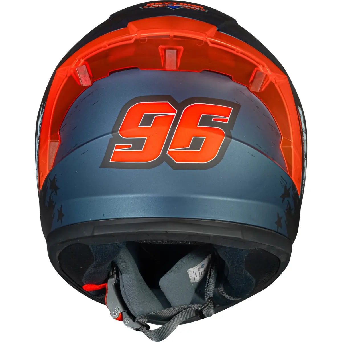 Imagem 10 de Capacete Norisk Flow Daytona - Azul/Laranja Fosco