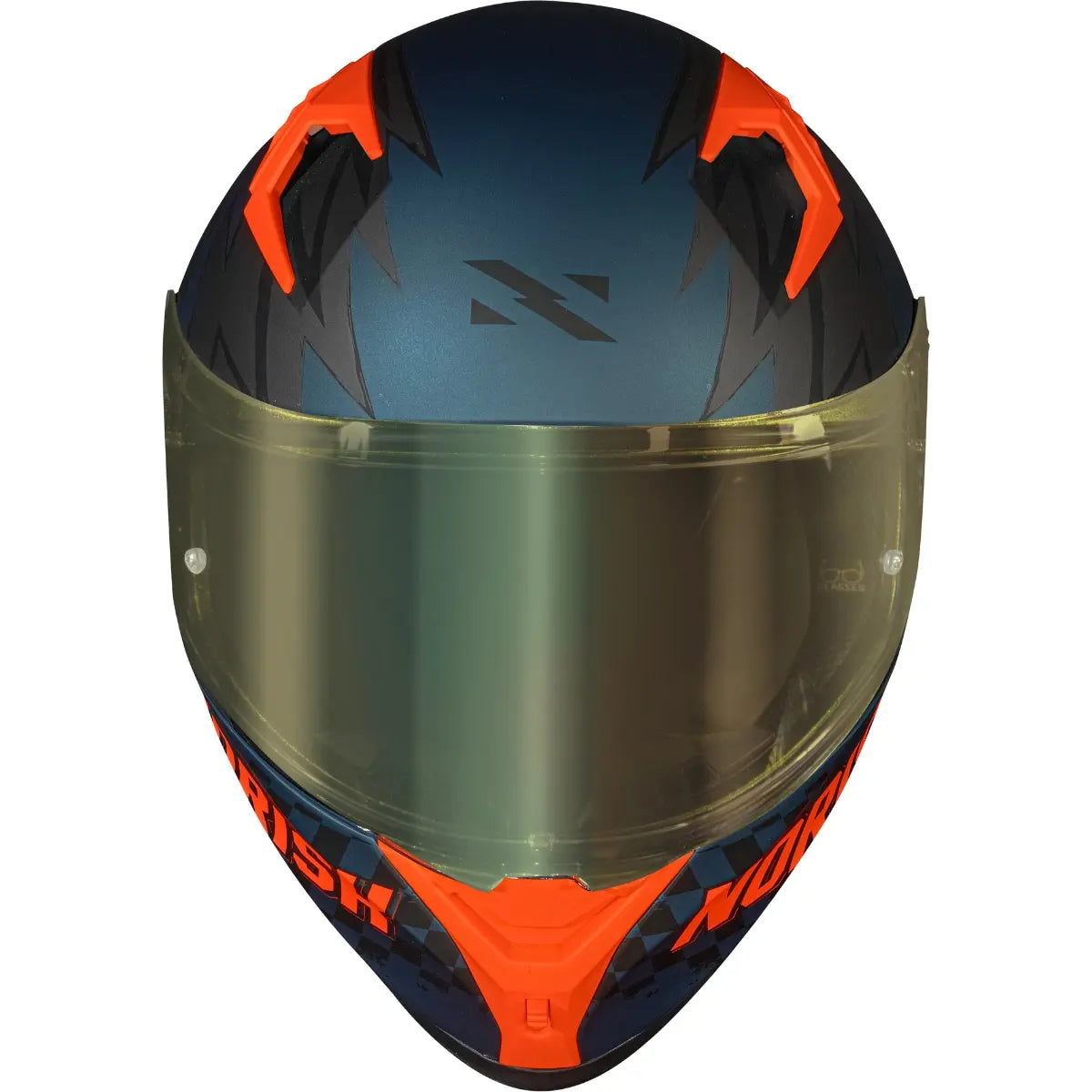 Imagem 6 de Capacete Norisk Flow Daytona - Azul/Laranja Fosco