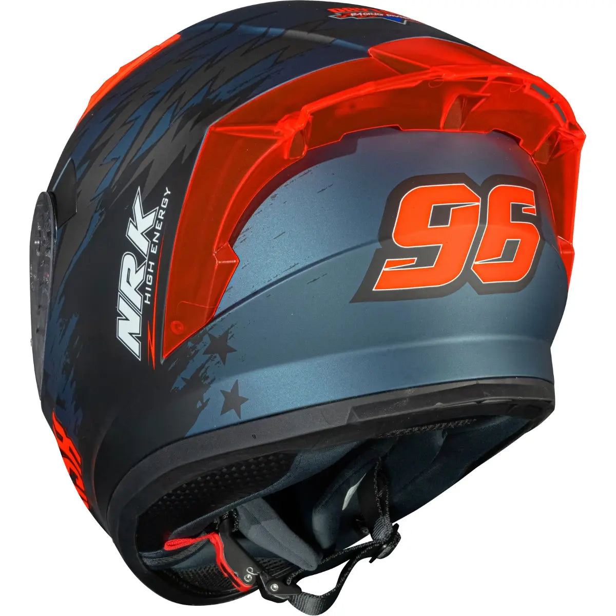 Imagem 8 de Capacete Norisk Flow Daytona - Azul/Laranja Fosco