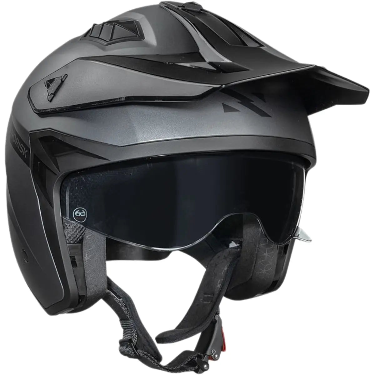 Imagem 5 de Capacete Norisk Darth 2 Monocolor - Cinza Titânio Fosco (4 em 1)