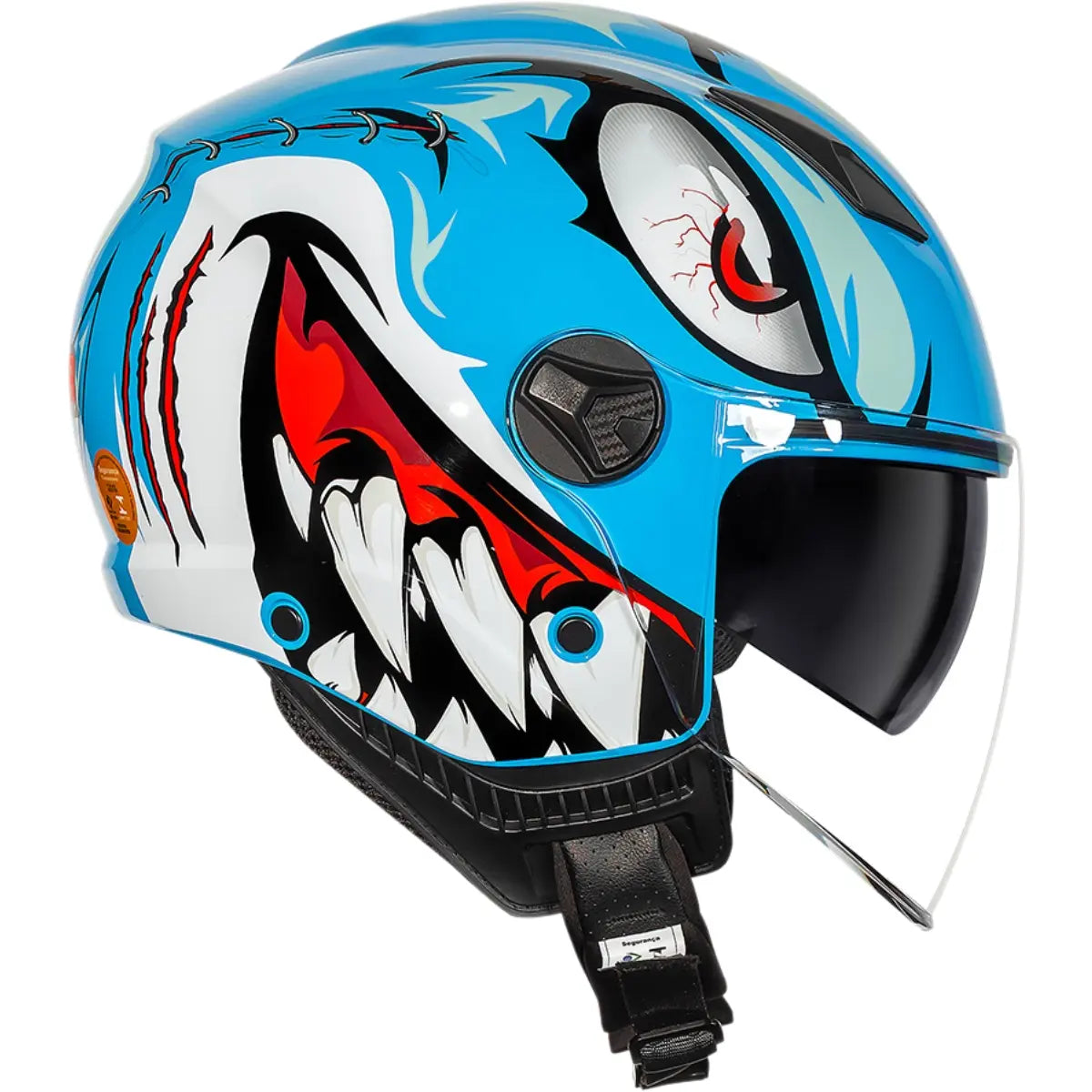 Imagem 2 de Capacete Norisk Orion SV Danger (Aberto) - Azul
