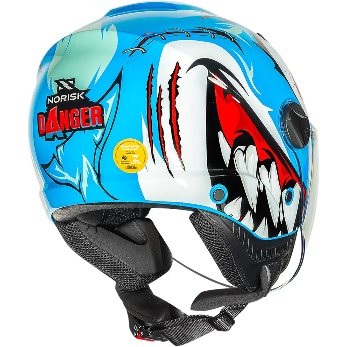 Imagem 8 de Capacete Norisk Orion SV Danger (Aberto) - Azul