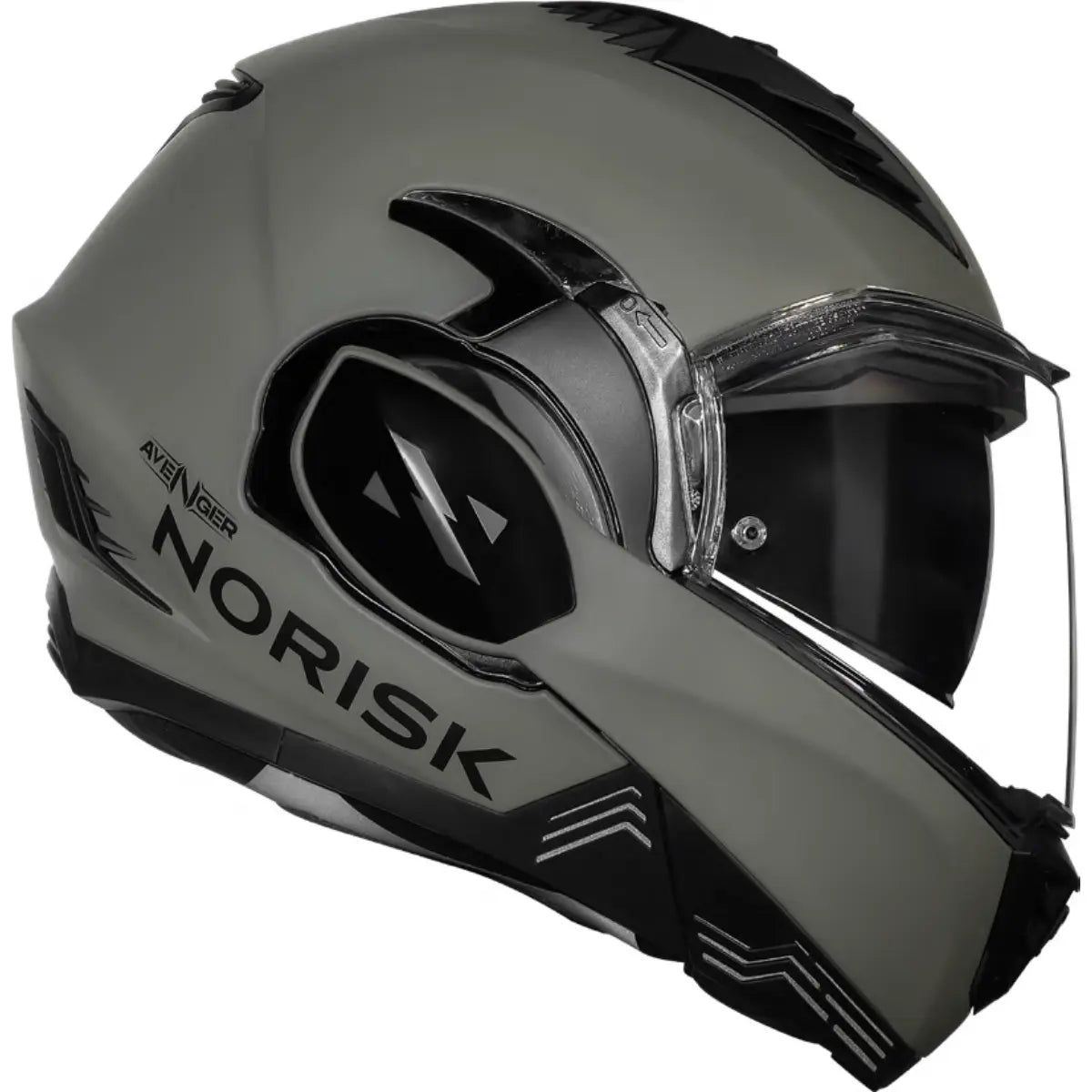 Imagem 2 de Capacete Norisk Avenger Monocolor - Verde Oliva (Articulado)