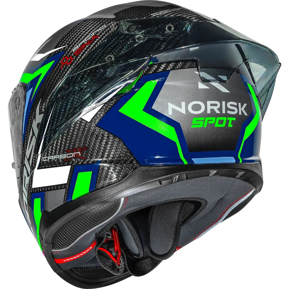 Imagem 6 de Capacete Norisk Carbon R Spot - Azul/Verde
