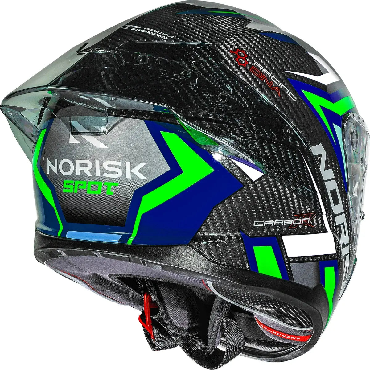 Imagem 7 de Capacete Norisk Carbon R Spot - Azul/Verde