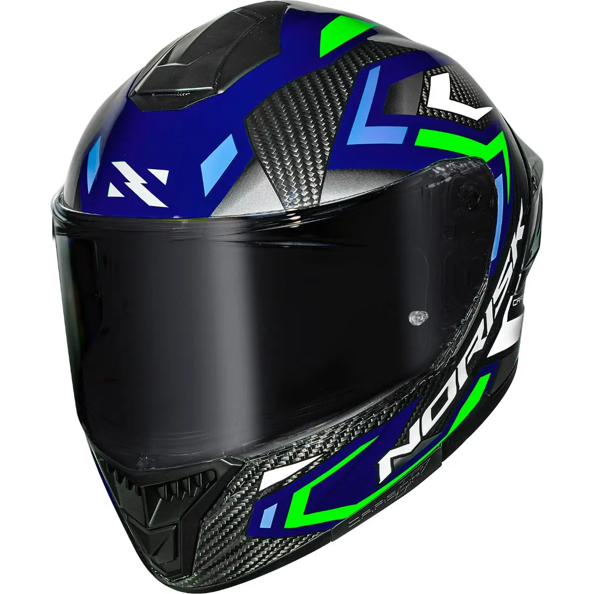 Imagem 4 de Capacete Norisk Carbon R Spot - Azul/Verde
